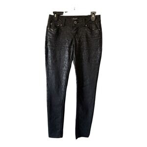 Rewash Black Skinny Jeans Womens‎ S Paisley Pattern Stretch Mid Rise